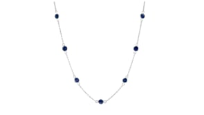 3.10 ct. t.w. Sapphire Station Necklace in Sterling Silver