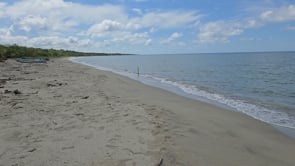 Panorama of Balfate Beach, Caribbean and Cayos Cochinos Islands