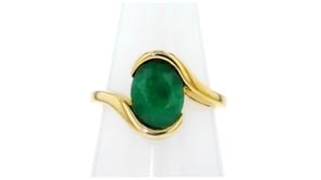 2.70 Carat Emerald Swirl Ring in 18kt Gold Over Sterling