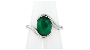 2.70 Carat Emerald Swirl Ring in Sterling Silver