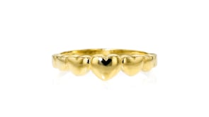 18kt Gold Vermeil Graduated Heart Ring