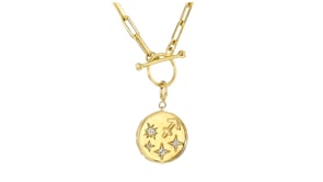 .10 ct. t.w. Diamond Zodiac Charm in 18kt Gold Over Sterling