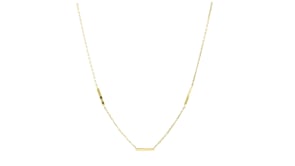 Italian 1mm 10kt Yellow Gold Bar Station Cable-Chain Necklace