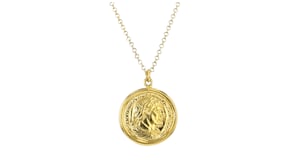Italian 18kt Gold Over Sterling Replica Coin Pendant Necklace