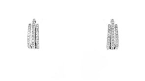 .50 ct. t.w. Diamond Three-Row Hoop Earrings in Sterling Silver