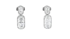 4.00 ct. t.w. Cushion-Shaped Lab-Grown Diamond Drop Earrings in Platinum