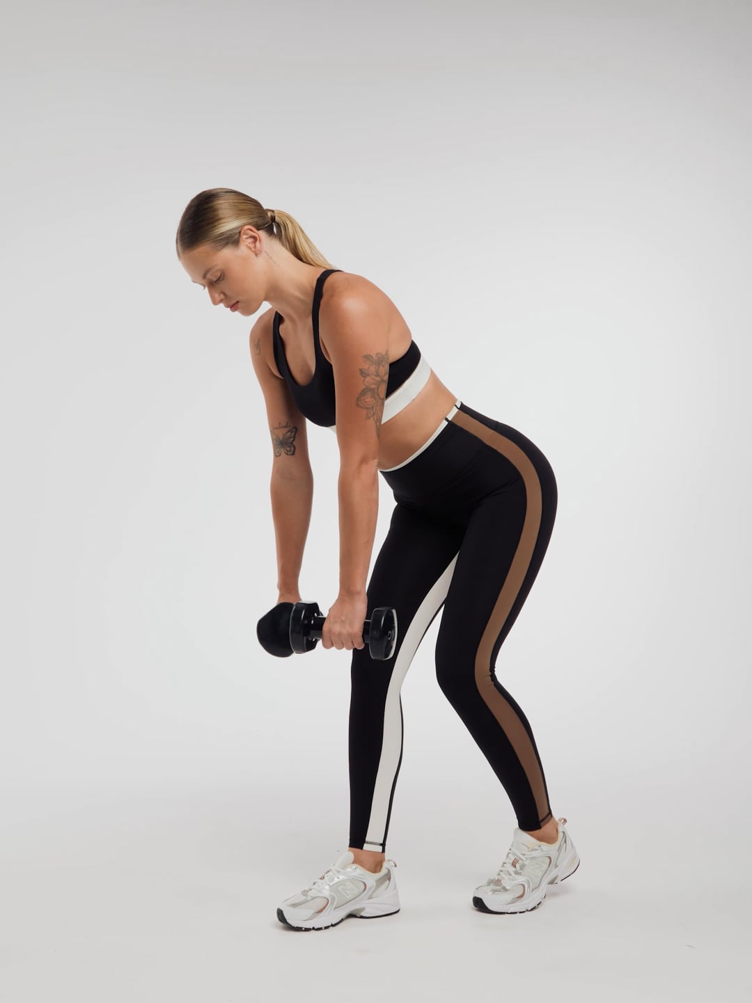 טייץ קולור בלוק אורך ”28 מבד nero