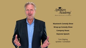 Tom Sligting - spreker/comedian: promo film Speakers Academy - maatwerk comedy shows - keynote