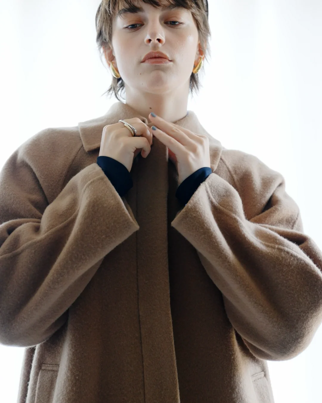 定価36万【おまけ有】cashmere boucle rever coat cashmere collarless double button coat | OUTER | LAULEN