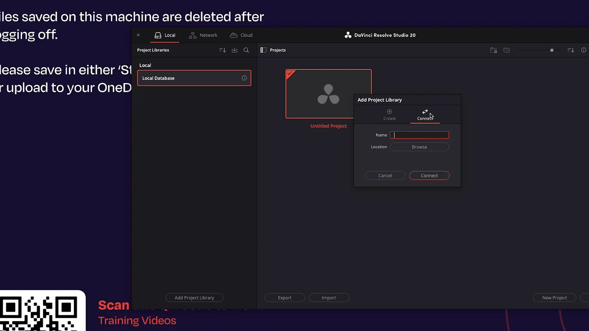 DaVinci Resolve Database Management - Connecting to an existing