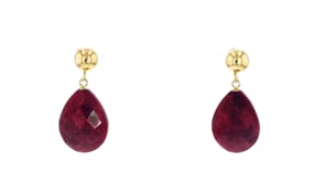16.00 ct. t.w. Ruby Drop Earrings with 14kt Yellow Gold