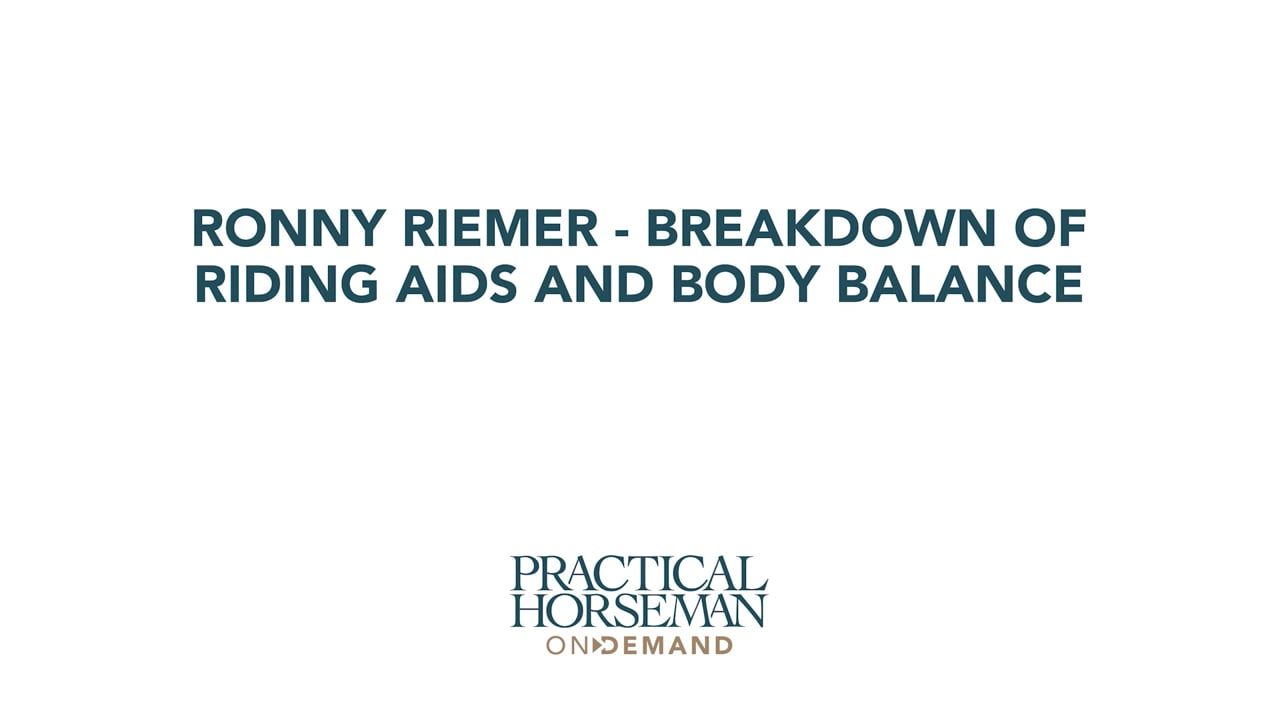Breakdown of Riding Aids and Body Balance | Ronny Riemer