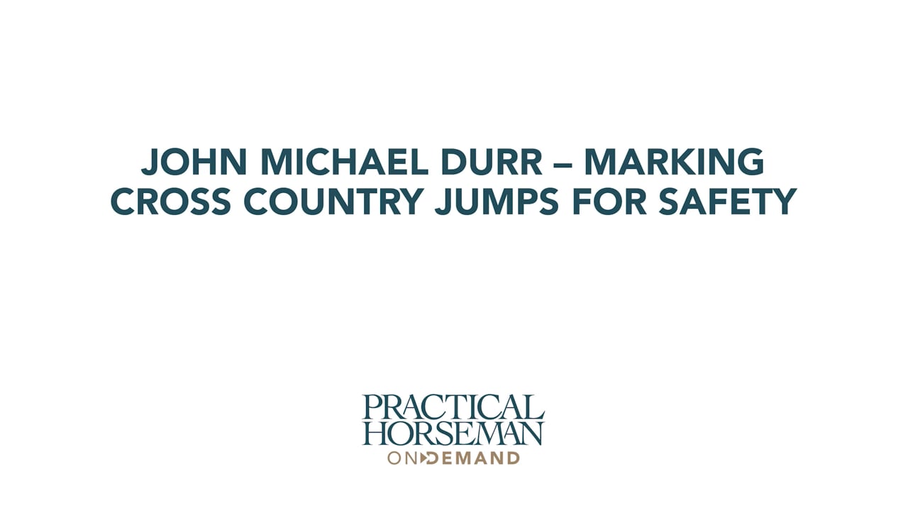 Marking Cross Country Jumps for Safety | John Michael Durr