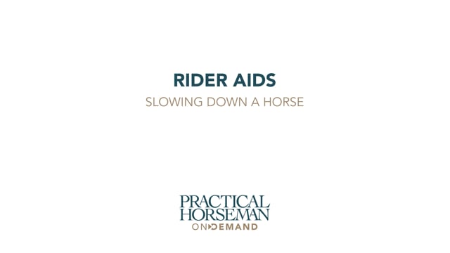 Rider Aids: Slowing Down a Horse | Holly Hugo-Vidal