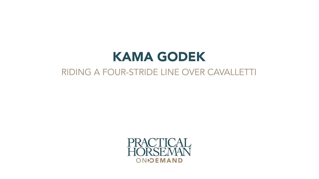 Riding a Four-Stride Line Over Cavalletti | Kama Godek | Rider 1- Part 01