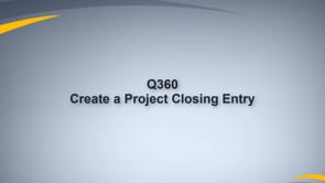 Create Closing Entry for Projects