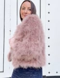 Video: Ostrich feather jacket in make-up pink color