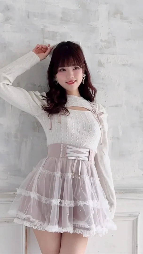 フロントレースアップチュールパールスカート | Rlab store