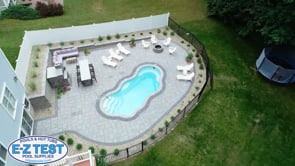 Latham Fiberglass Pool - Bermuda Model - Pearl White Color