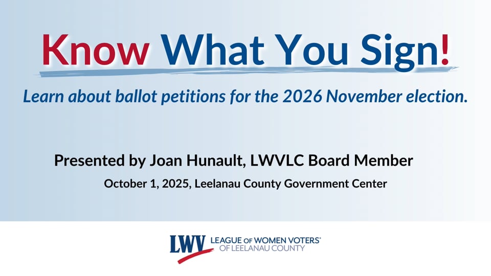 Video: "Know What You Sign!" A Review of Michigan's Nine Ballot Proposals