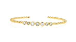 1.00 ct. t.w. Lab-Grown Diamond Beaded Cuff Bracelet in 18kt Gold Over Sterling
