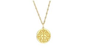 18kt Gold Over Sterling T and T Twin Talk Logo Pendant Necklace