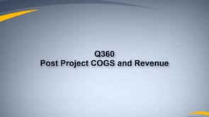 Post Project COGS and Revenue