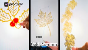Procreate Gold Autumn Metallic Brush, a Brush Add-On by Fashion Workshop Bkk (Thumbnail 2 of 13)