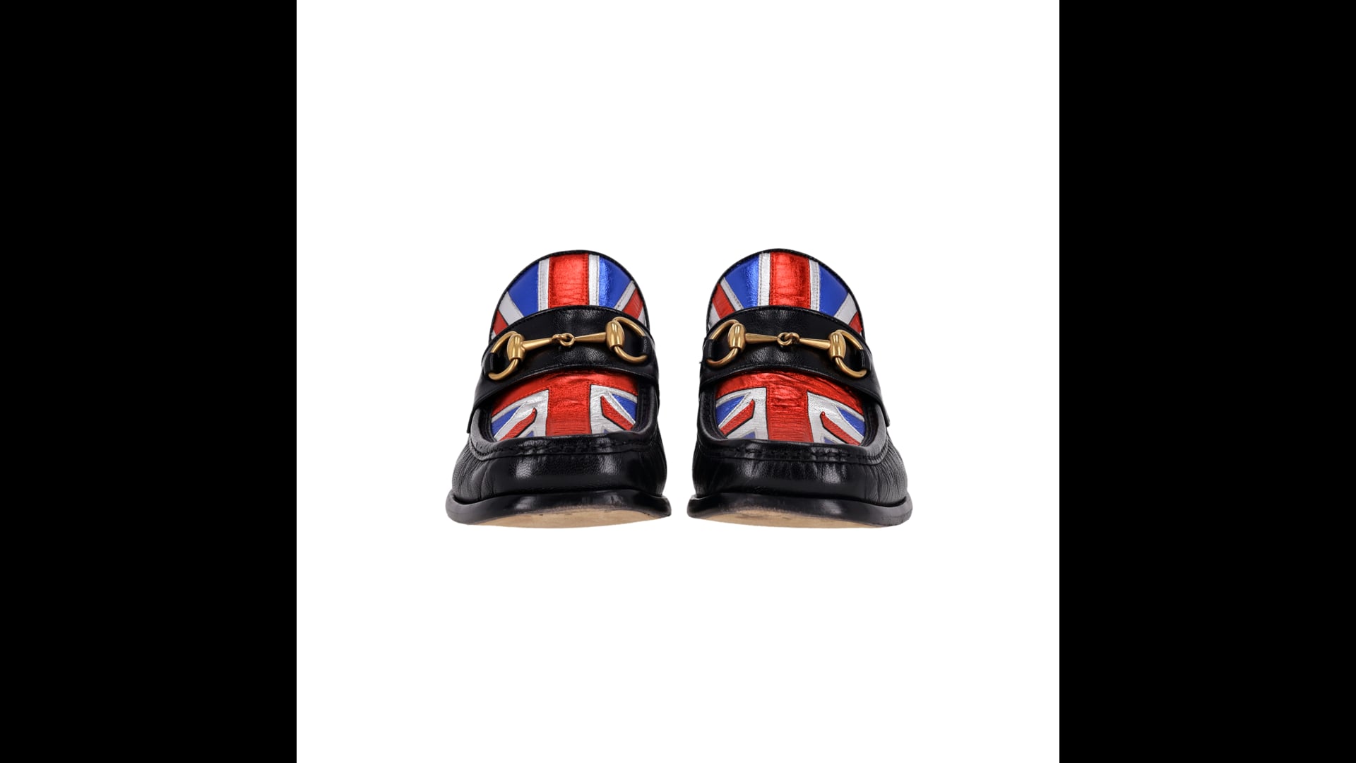 Gucci Union Jack Horsebit Leather Heeled Loafers at 1stDibs