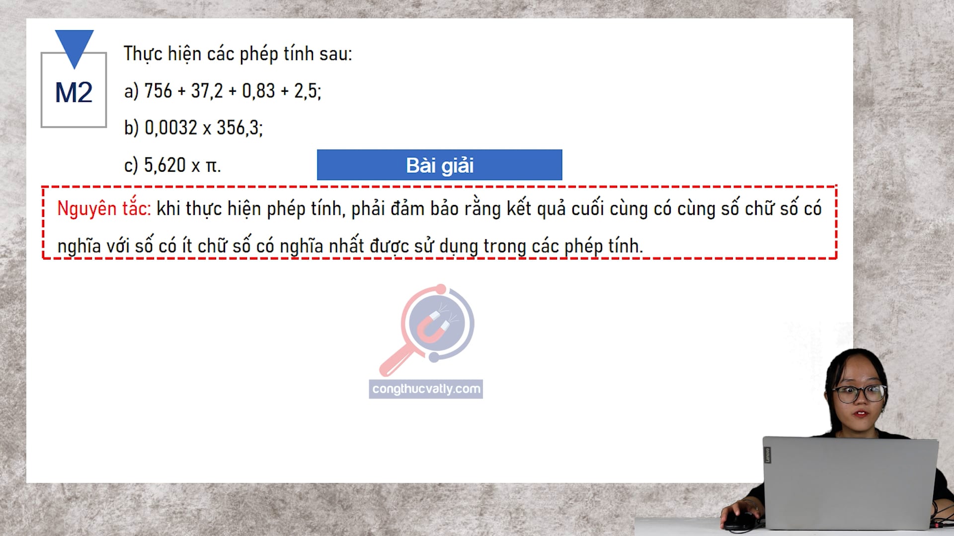 Thực hiện các phép tính sau.