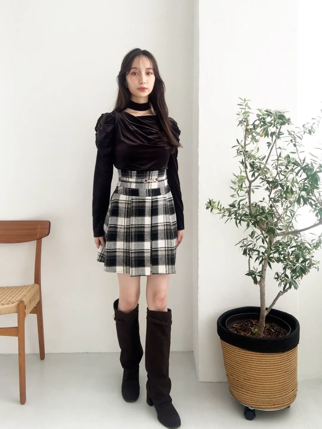 ジョーダン ベロア トップス レディース ベロアギャザーショートトップス