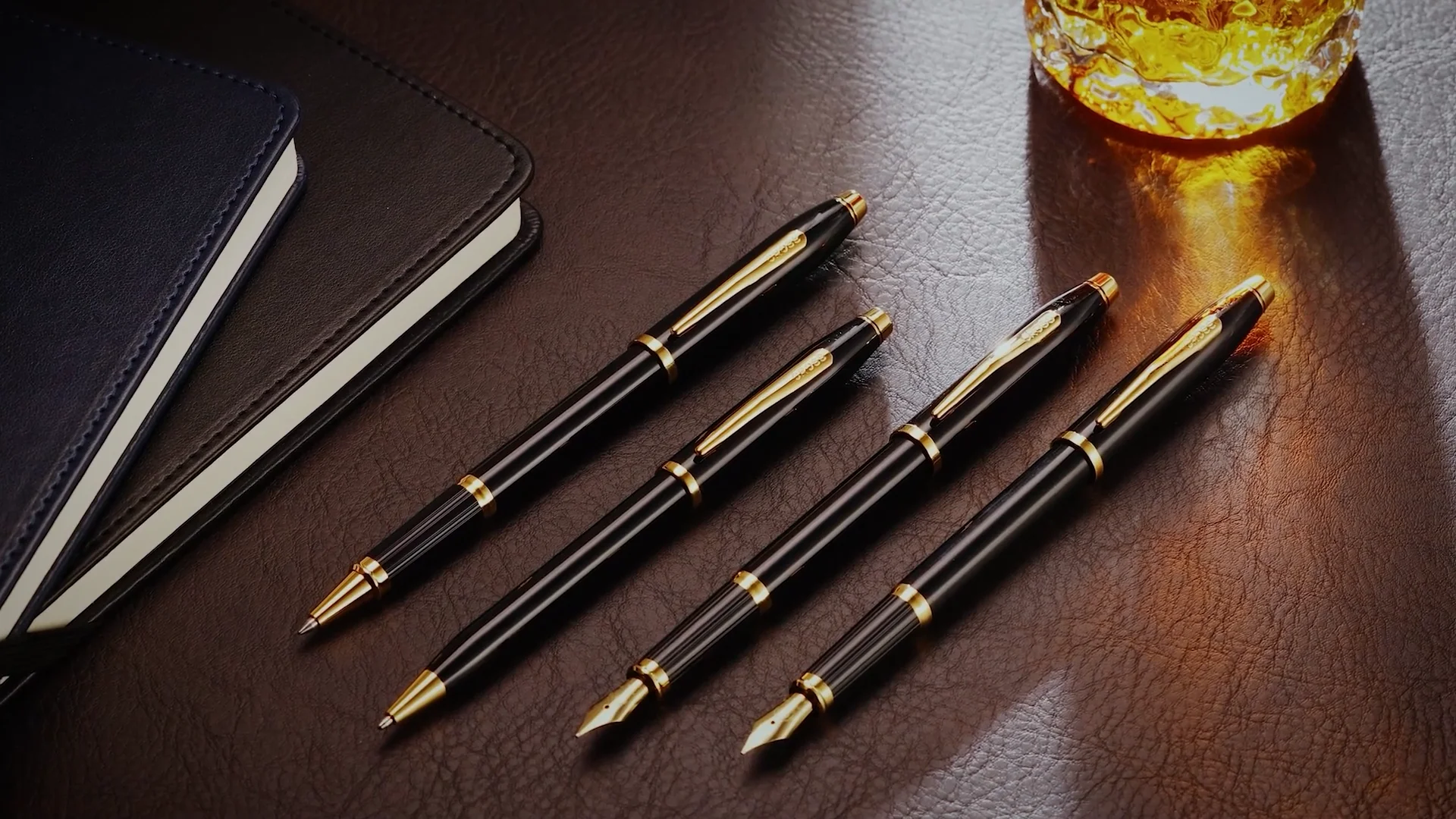 Cross Century II Black Laqcuer with 23 Ct Appointments Ballpoint