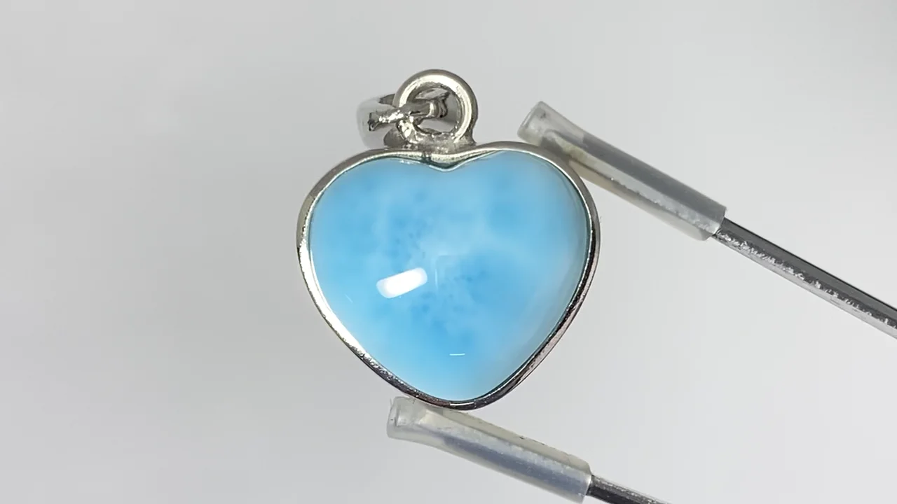 動画】【1点もの】ラリマーAAA ペンダントトップ SILVER925製 NO.352