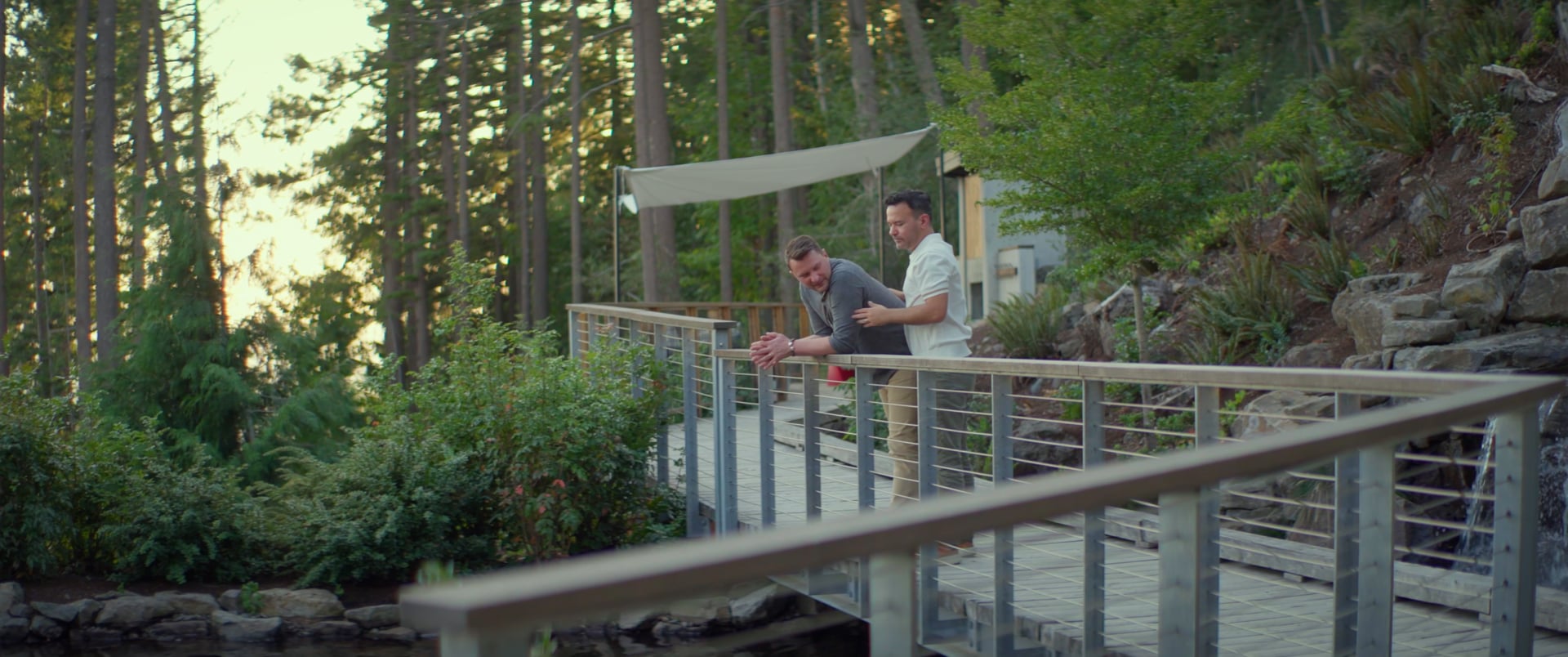 Danny and Drew at Amaterra Vineyard in their save the date film