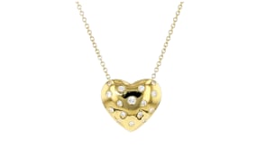 .33 ct. t.w. Scattered Lab-Grown Diamond Dome Heart Necklace in 18kt Gold Over Sterling