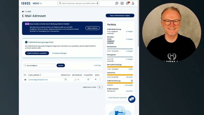 Deine neuen E-Mail Adressen mit dem IONOS Webmailer nutzen