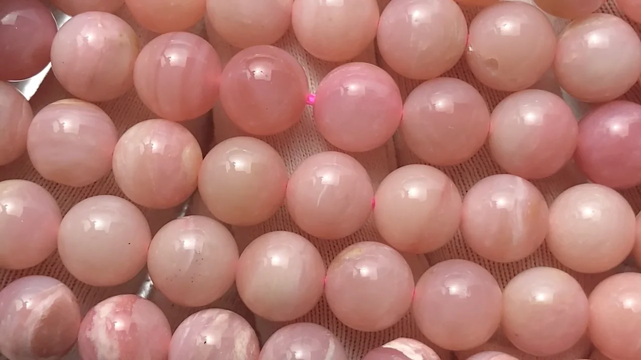 ピンクオパール ラウンド8mm 半連/1連｜天然石ビーズの卸問屋・通販