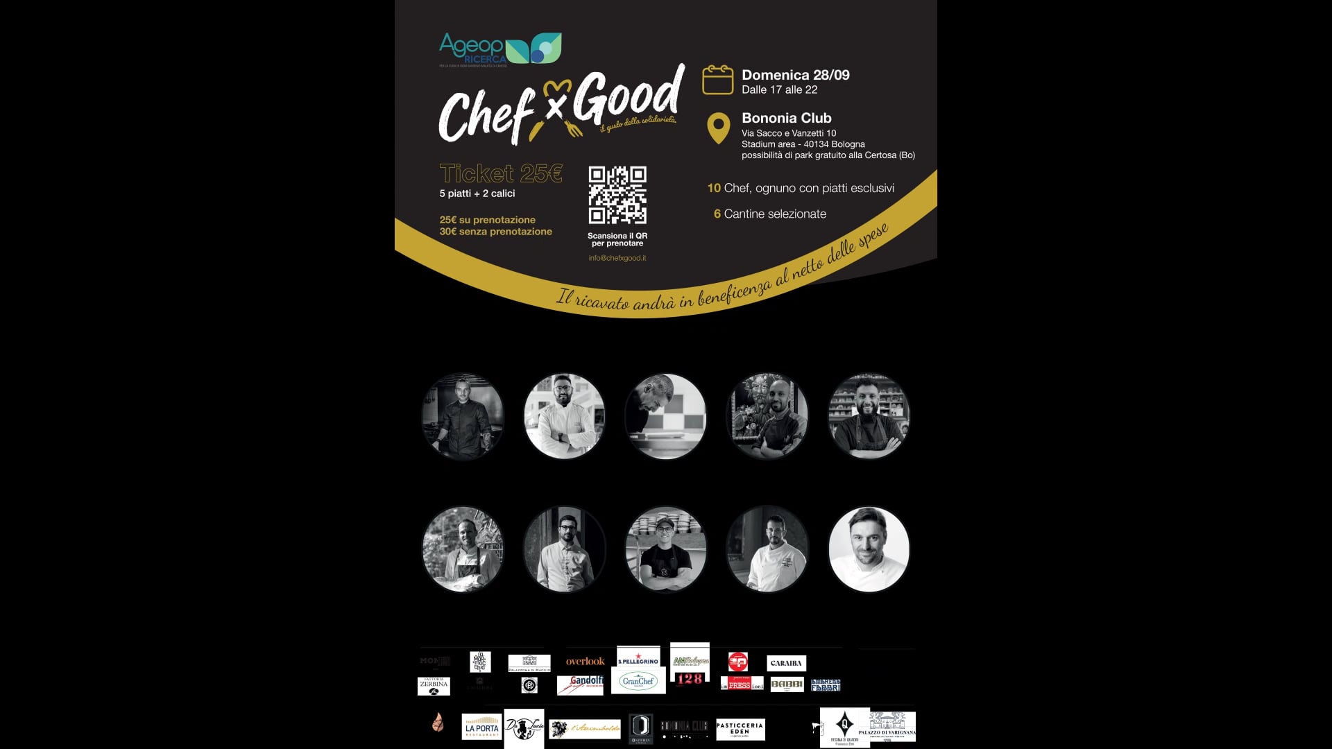 La cena benefica di “Chef for Good” per Ageop