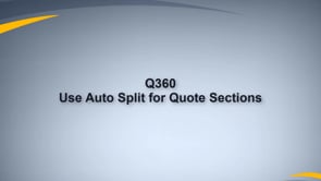 Quote Sections Auto Split
