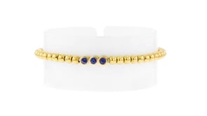 .30 ct. t.w. Lab-Grown Sapphire and 18kt Gold Vermeil Bead Stretch Bracelet