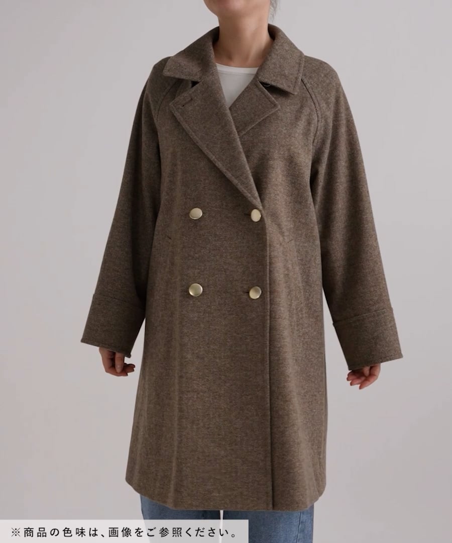 GLOBAL WORK 軽やかストレッチ2wayコートブラウンミニヘリンサイズM GLOBAL WORK 軽やかストレッチ2wayコートブラウンミニヘリン