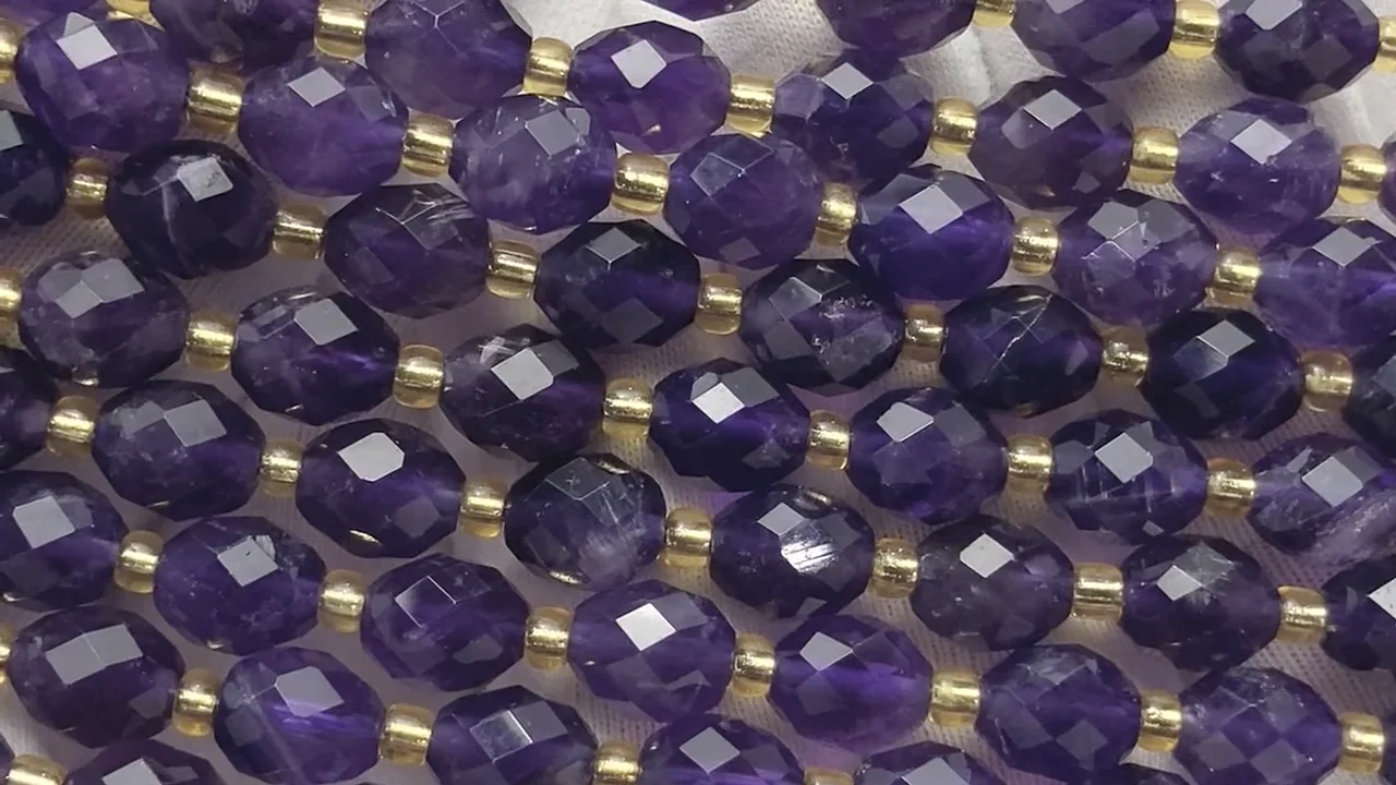 アメジスト ライスカット8×6.5mm 1連｜天然石ビーズの卸問屋・通販