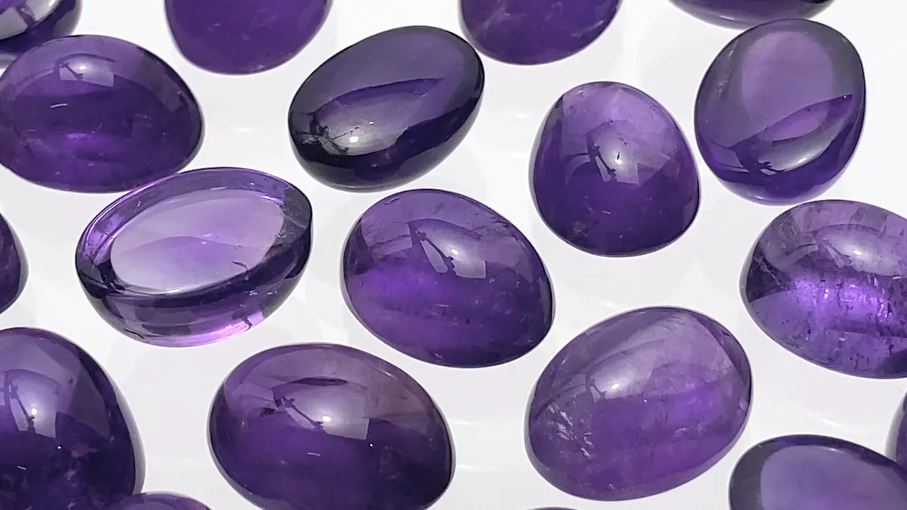 ザンビア産アメジスト（紫水晶） オーバル カボション16×12mm 1個