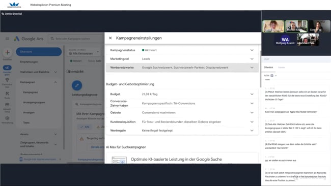 Skalierung von erfolgreichen Kampagnen, Performance Einbruch nach Budgeterhöhung, PMAX oder Shopping für "kalte" Leads, gute Klickraten aber kaum Conversions & Keyword-Platzhalter in Anzeigen mit Michael Klein vom 09.10.25
