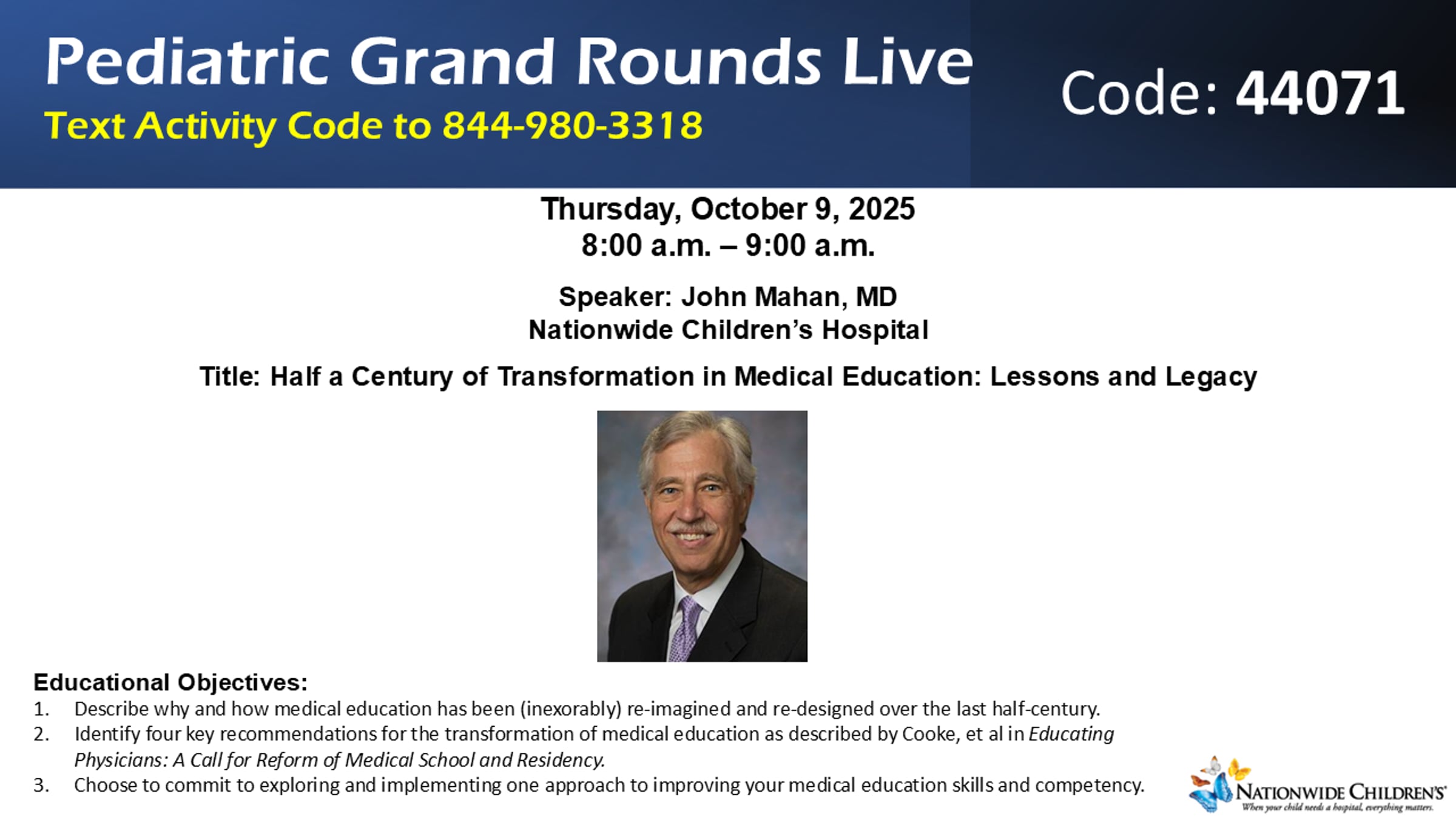 Pediatric Grand Rounds 10-9-2025 | Videos & Movies on Vimeo