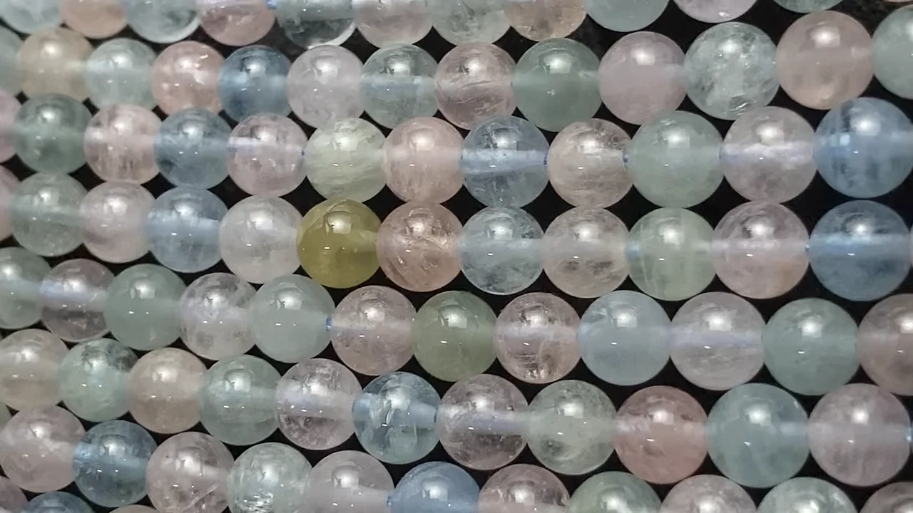 アクアマリン・モルガナイトのミックス・ベリルミックス ラウンド6mm