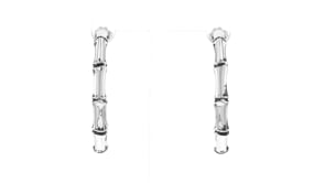 Zina Sterling Silver Large Bamboo-Style Hoop Earrings