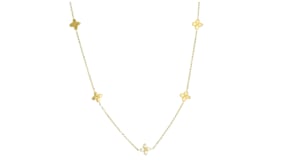Roberto Coin Tiny Flower .18 ct. t.w. Diamond Flower Station Necklace in 18kt Yellow Gold