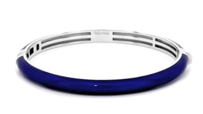 Belle Etoile Pure Navy-Blue Enamel Bangle Bracelet in Sterling Silver