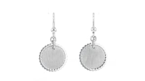 Italian Sterling Silver Personalized Disc Drop Earrings